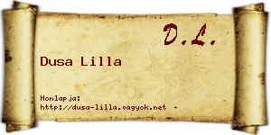 Dusa Lilla névjegykártya